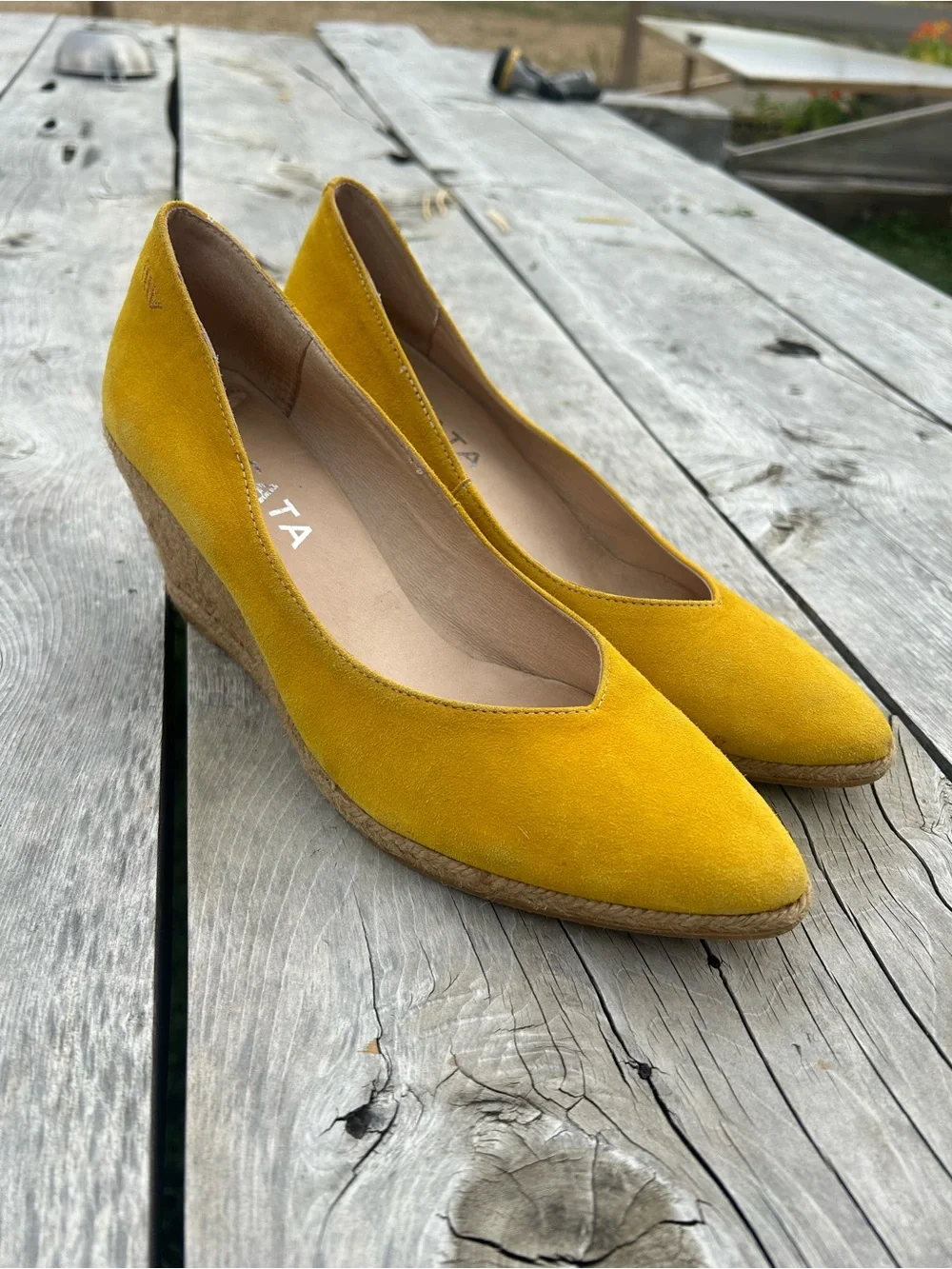 Yellow Espadrille Wedge by Viscata Barcelona